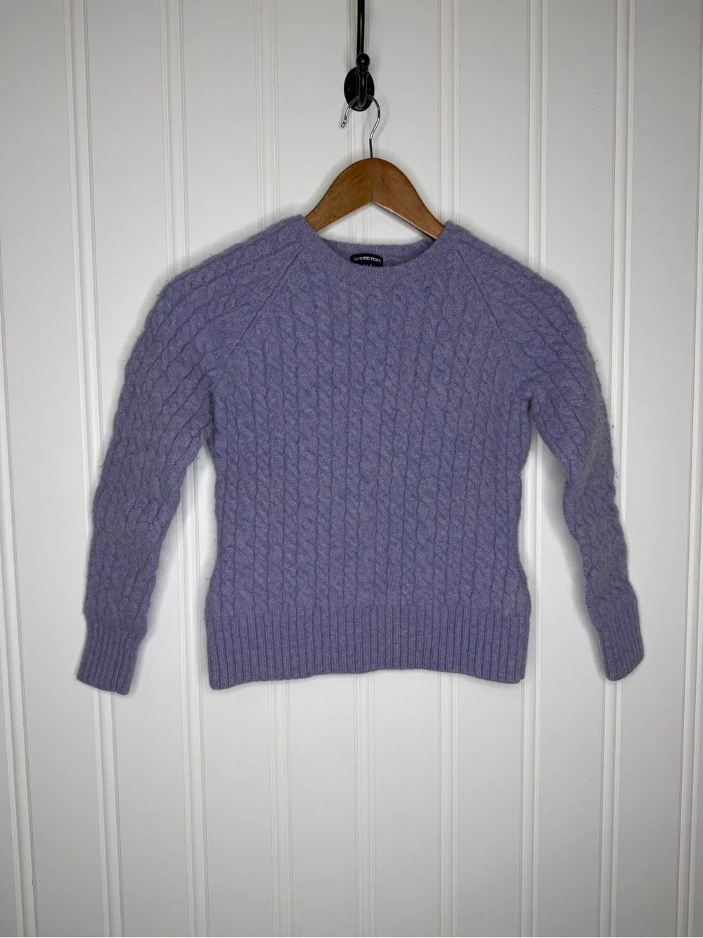 Gap Vintage Girls Purple Lavender Cable Knit Lambswool Sweater Size M